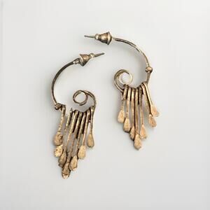 Vintage‎ 2” Sterling Silver Dangle Bar Chandelier Style Earrings EUC